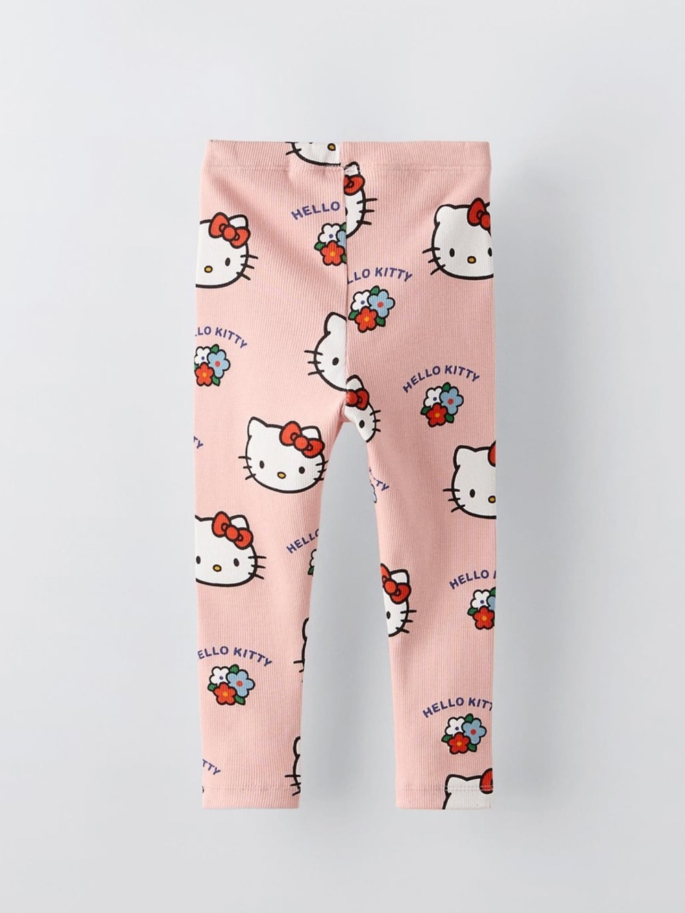 Zara Hello Kitty Pink and White Girls' Printed Leggings